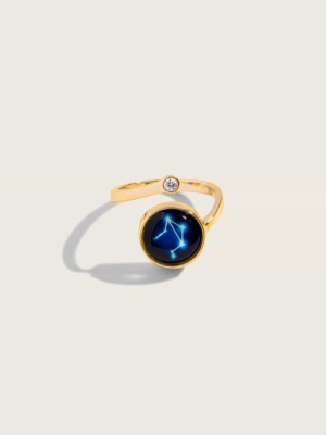Astral Cosmic Spiral Ring In Gold