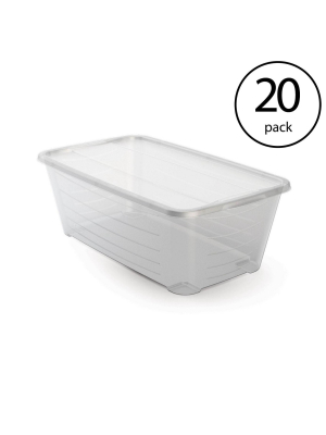 Life Story 6 Qt Rectangular Clear Plastic Protective Storage Shoe Box (20 Pack)