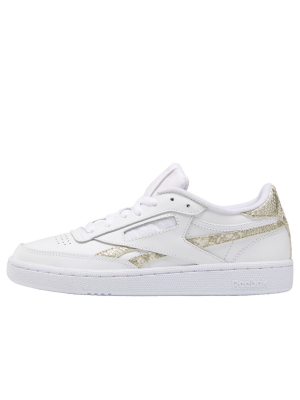 Reebok Club C 85 Sneakers In White With Iridescent Snake Print Detail