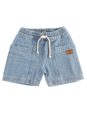 Tocoto Vintage Blue Jean Shorts - Blue