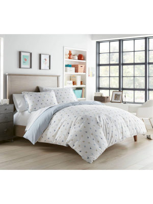 Llamas Chambray Duvet Set Blue - Poppy & Fritz