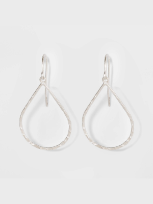 Sterling Silver Hammered Teardrop Drop Earrings - Universal Thread™ Silver