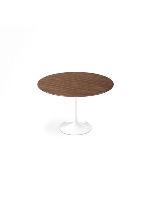 Dark Walnut Wood Tulip Dining Table - Round