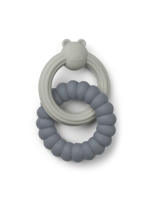 Teether . Silicone Mr Bear - Blue Mix