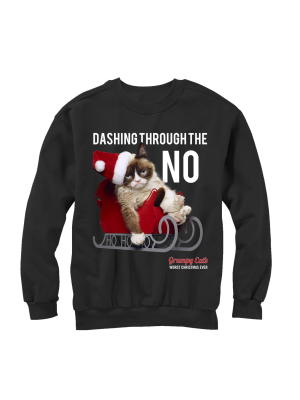 Men's Grumpy Cat Santa's Sleigh Sweatshirt