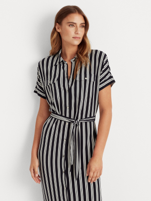 Striped Jersey Shirtdress