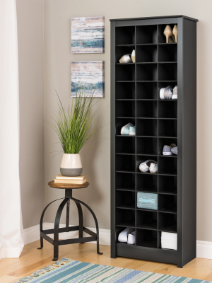 Space Saving Shoe Storage Cabinet Black - Prepac