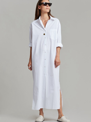 Cala Organic Cotton Shirt Dress - White