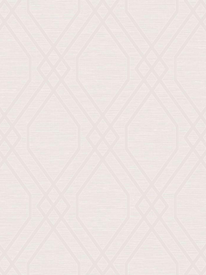 Diamond Geo Wallpaper In Blush Glitter And Off-white From The Casa Blanca Ii Collection By Seabrook Wallcoverings