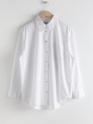 Oversized Pearl Button Cotton Shirt