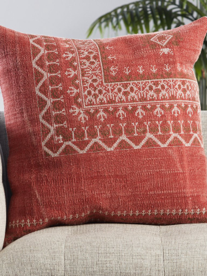 Abeni Tribal Pillow In Red