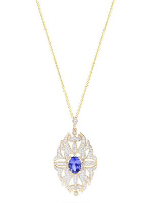 Effy Gemma 14k Yellow Gold Tanzanite And Diamond Pendant, 1.57 Tcw