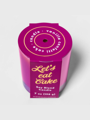 7oz Iridescent Glass Jar 'let's Eat Cake' Vanilla Confetti Cake Candle - Opalhouse™