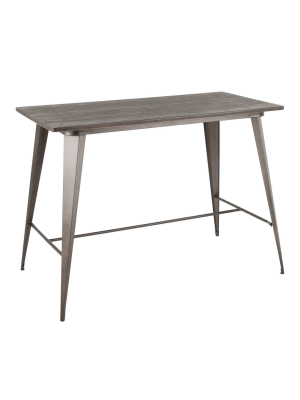 Oregon Industrial Counter Table Antique/espresso - Lumisource