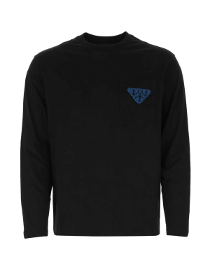 Prada Logo Patch Pocket Long Sleeve T-shirt