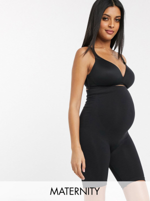 Mamalicious Maternity Over The Bump Shapewear Shorts In Black