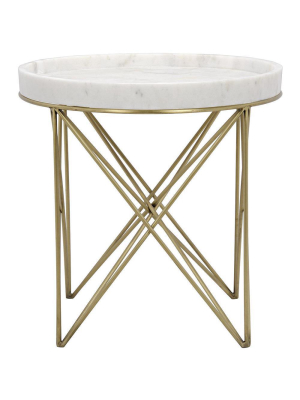 Noir Prisma Side Table - Antique Brass