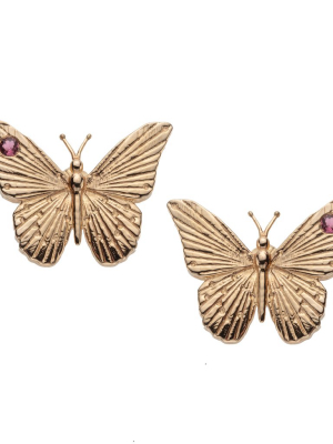 Freedom Butterfly Stud Earrings 10k Gold