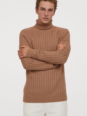 Ribbed Turtleneck Sweater