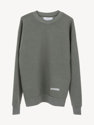 Olive Tiny Logo Sweatshirt