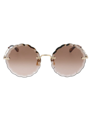 Chloé Eyewear Round Scalloped Frame Sunglasses