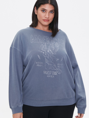 Plus Size American Graphic Sweatshirt