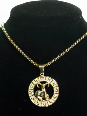 Dell Arte By Jean Claude Aries Zodiac Sign Pendant Necklace