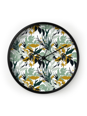 Marta Barragan Camarasa Botanical Brushstrokes Wall Clock - Deny Designs