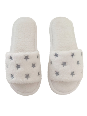 'morganne' Star Print Fur Slippers (2 Colors)