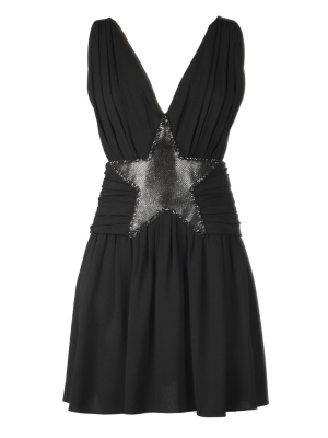 Saint Laurent Star Embellished Mini Dress