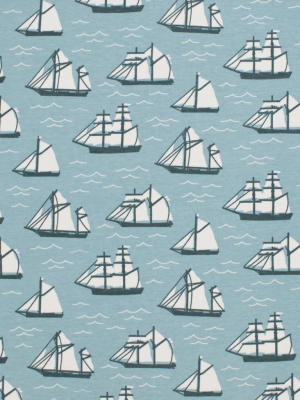 Valencia Dress - Vintage Sailboats Ocean Blue & Teal