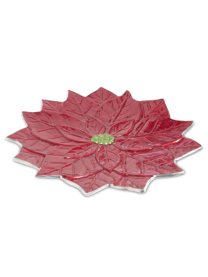 Julia Knight Poinsettia 15" Platter In Pomegranate