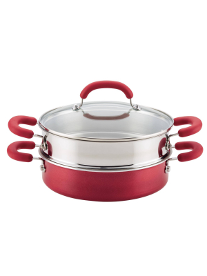 Rachael Ray Create Delicious 3qt Covered Sauteuse & Steamer Red