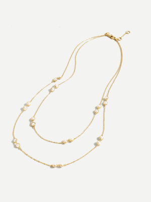 Layered Pearl Chain Necklace