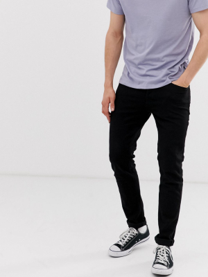 Jack & Jones Intelligence Slim Tapered Fit Jeans In Black