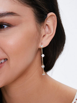 Cz Stone Hoop Earrings