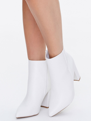 Pointed Toe Block Heel Booties