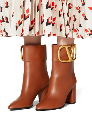 Valentino Garavani Embellished Leather Ankle Boots