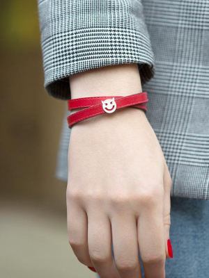 Pick Me Wicked Wrap Bracelet/choker Red