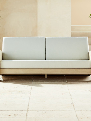 Lunes White Outdoor Loveseat