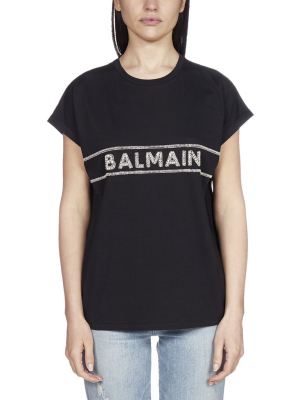 Balmain Embellished Logo T-shirt