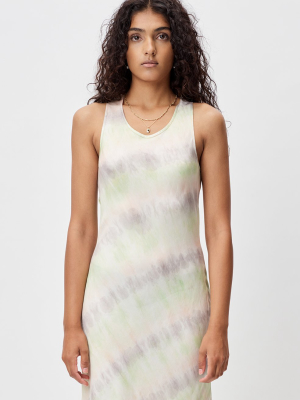 Reconstructed Tie Dye Mini Slip Dress / Peach Multi