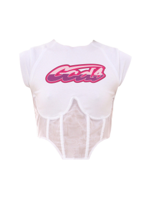 Gcds 90s Corset Cropped T-shirt