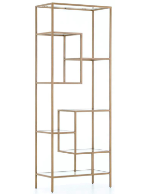 Helena Bookshelf, Antique Brass