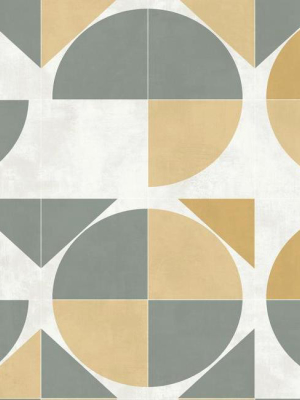 Radius Wallpaper In Yellow And Grey From The Geometric Resource Collection By York Wallcoverings