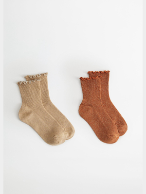 Glitter Ankle Socks 2 Pack