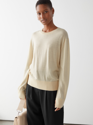 Slit Cuff Wool Knit Sweater