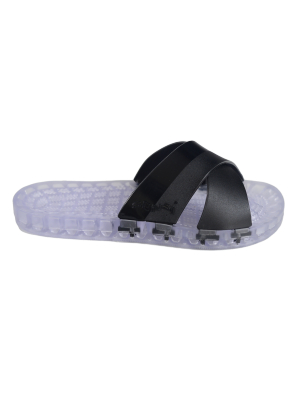 Amalfi - Clear Slide Sandal - Black