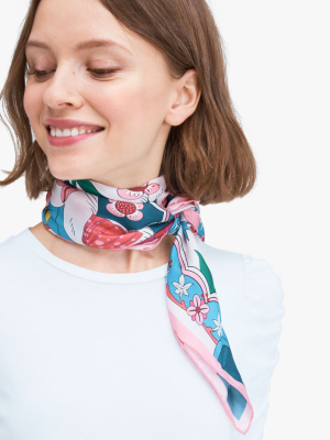 Psychedelic Wonderland Silk Square Scarf