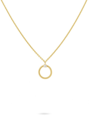 Marco Bicego® Bi49 Collection 18k Yellow Gold And Diamond Small Circle Necklace